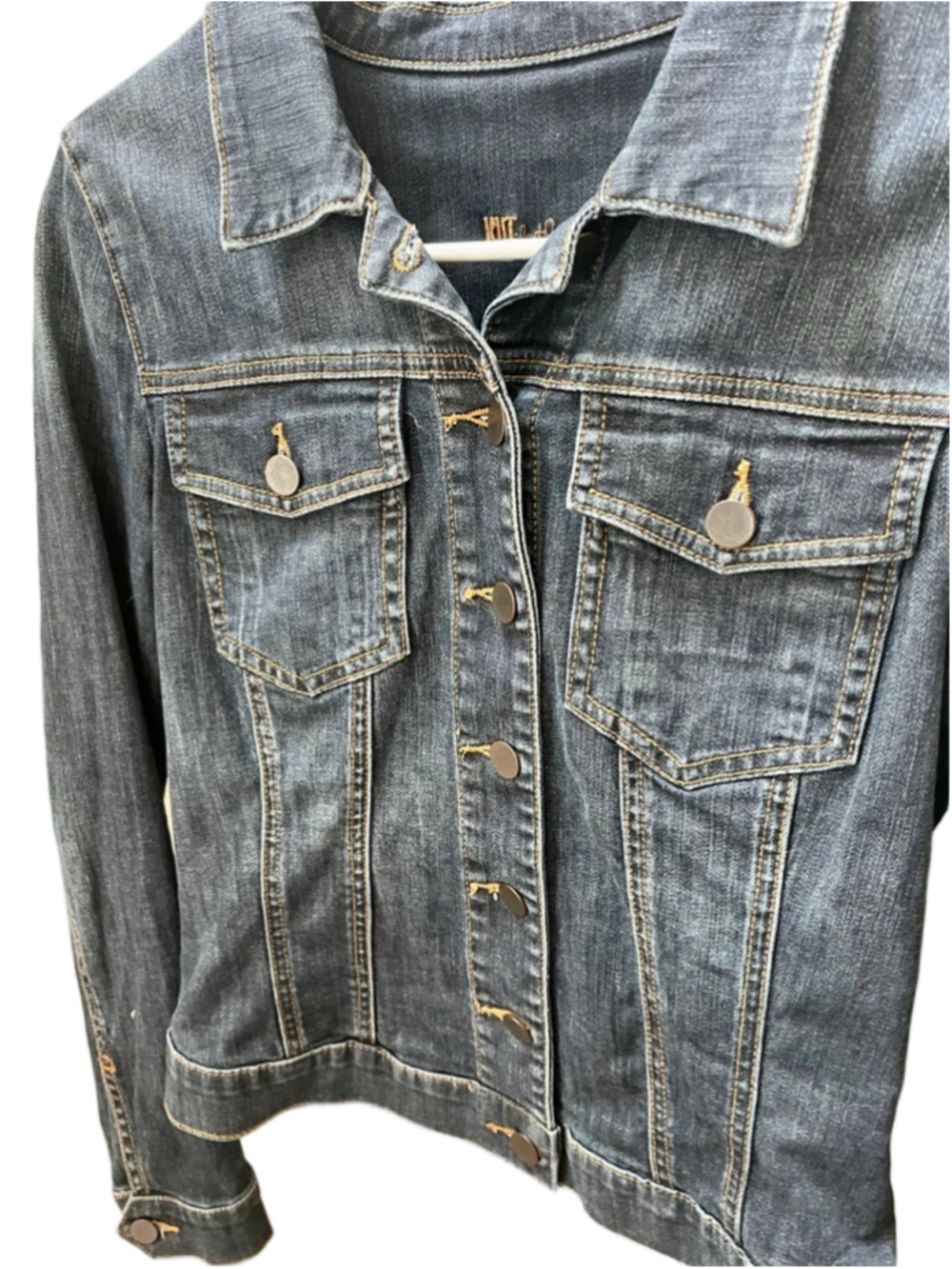 Kut From The Kloth Women’s Denim Jean Jacket Small Blue Stretch Trucker - Picture 6 of 6